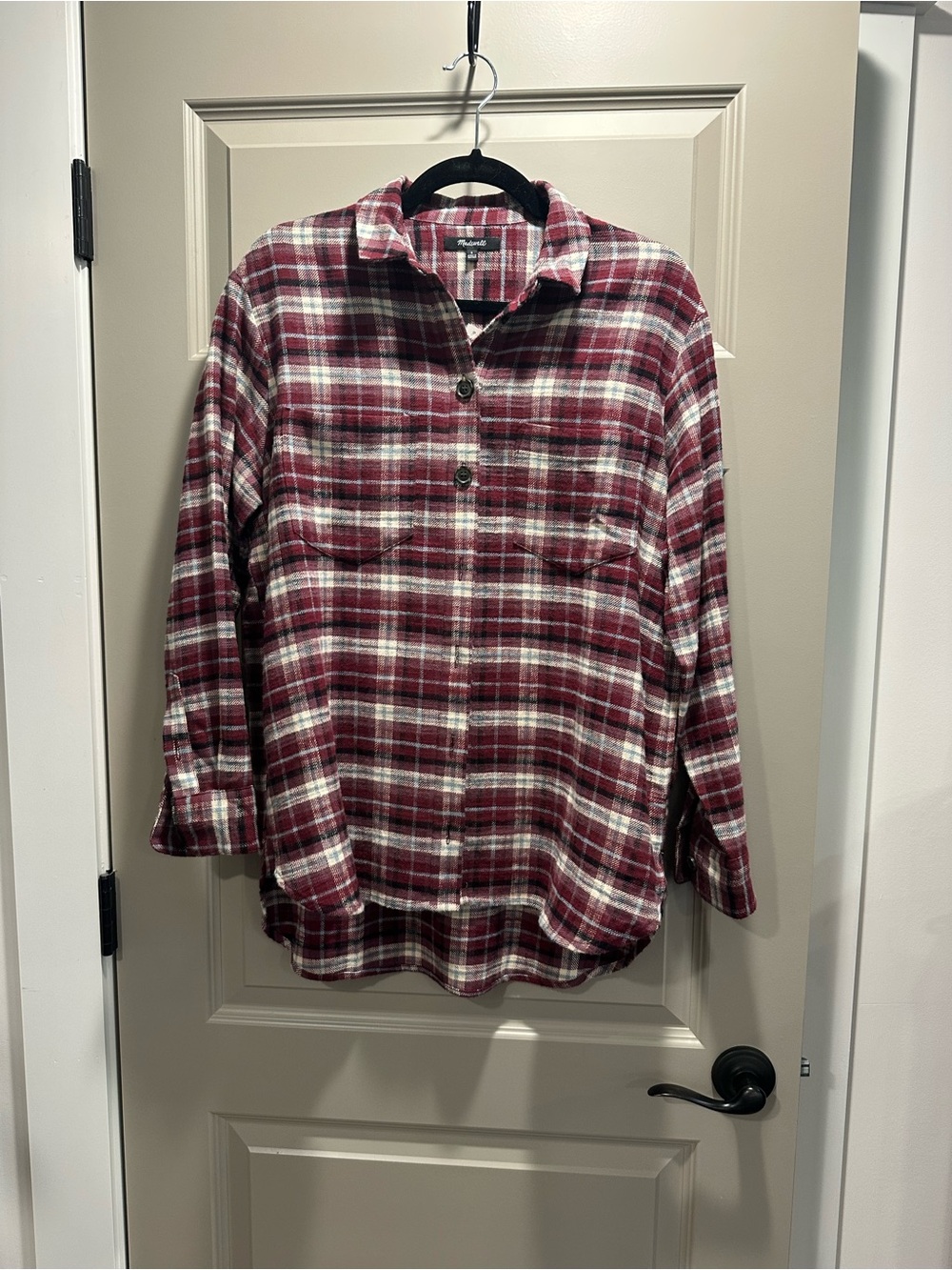 NWT Madewell Red Plaid flannel Button-Down Shirt